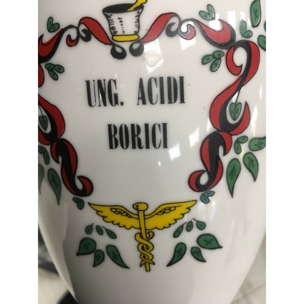 Vintage Fashioned by Blair Apothecary Porcelain Vase Latin Ung Zinci